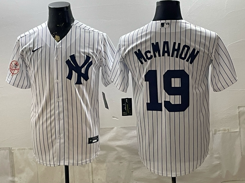 Men 2026 New York Yankees #19 McMahon white Nike MLB Jersey 0822001->new york yankees->MLB Jersey